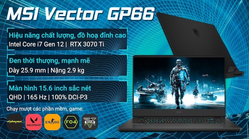 MSI Gaming Vector GP66 12UGS i7 12700H