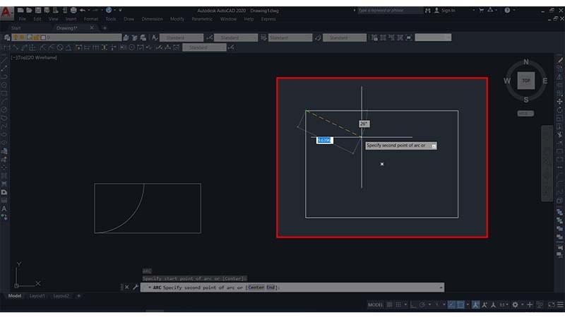 Cách vẽ hình chữ nhật trong Cad bằng lệnh Rectang