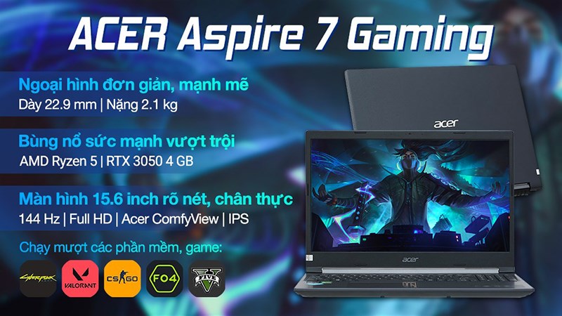 Acer Aspire 7 Gaming A715 43G R8GA R5 5625U