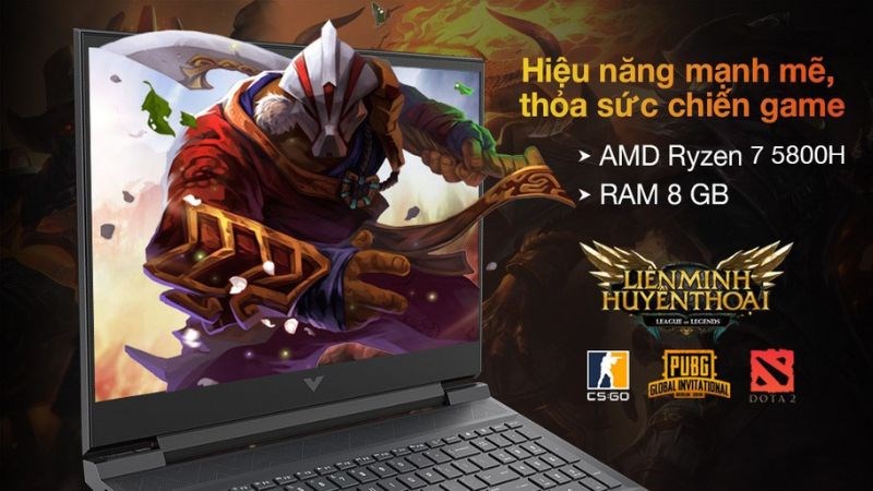 Laptop HP Gaming VICTUS 16 e0170AX R7 5800H với hiệu năng mạnh mẽ