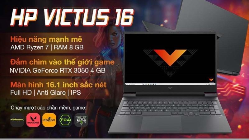 Laptop HP Gaming VICTUS 16 e0170AX R7 5800H với nhiều điểm nổi bật