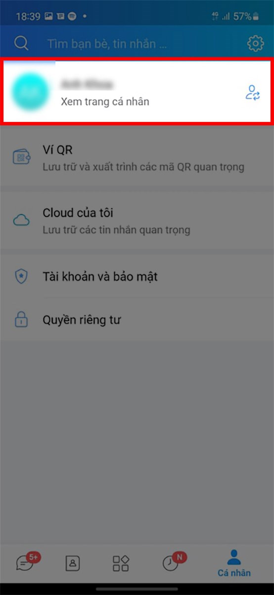 Xem trang c&aacute; nh&acirc;n