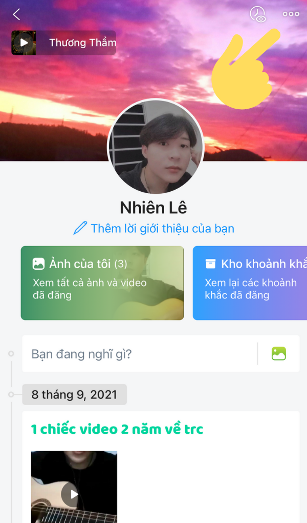 Bấm v&agrave;o n&uacute;t 3 chấm