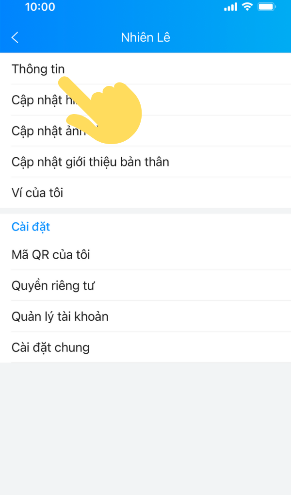 Bấm v&agrave;o th&ocirc;ng tin