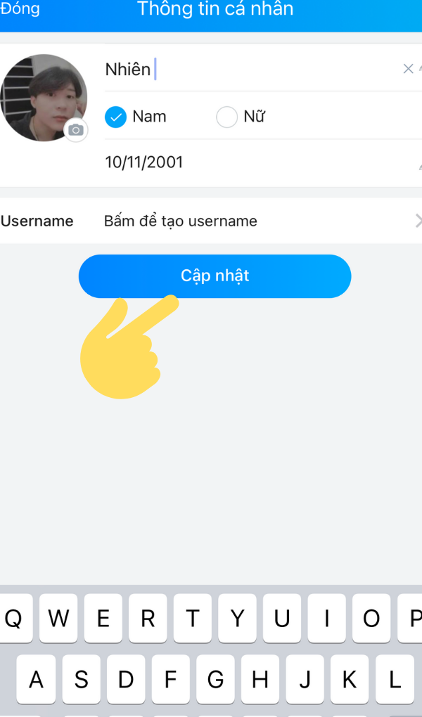 Bấm chọn cập nhật