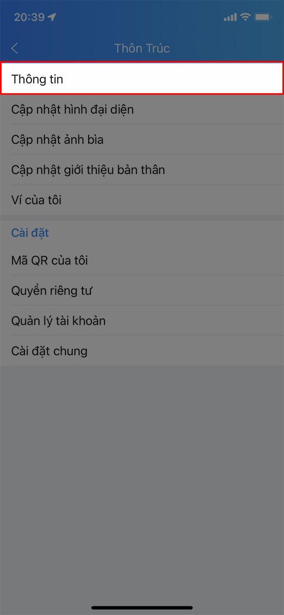 Chọn thông tin Chọn thông tin