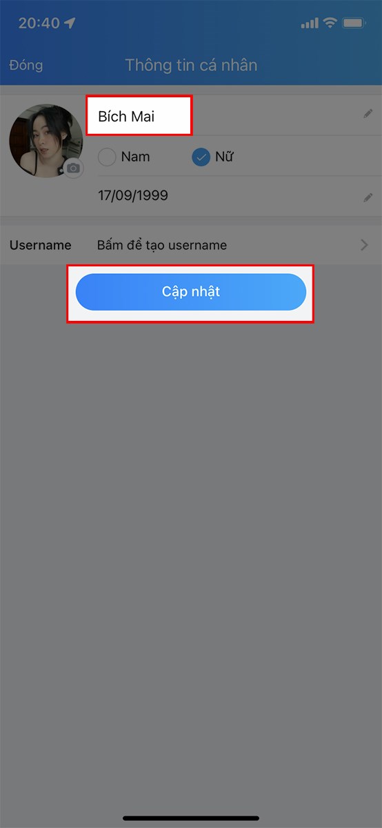 Thay đổi tên và cập nhập Thay đổi tên và cập nhập