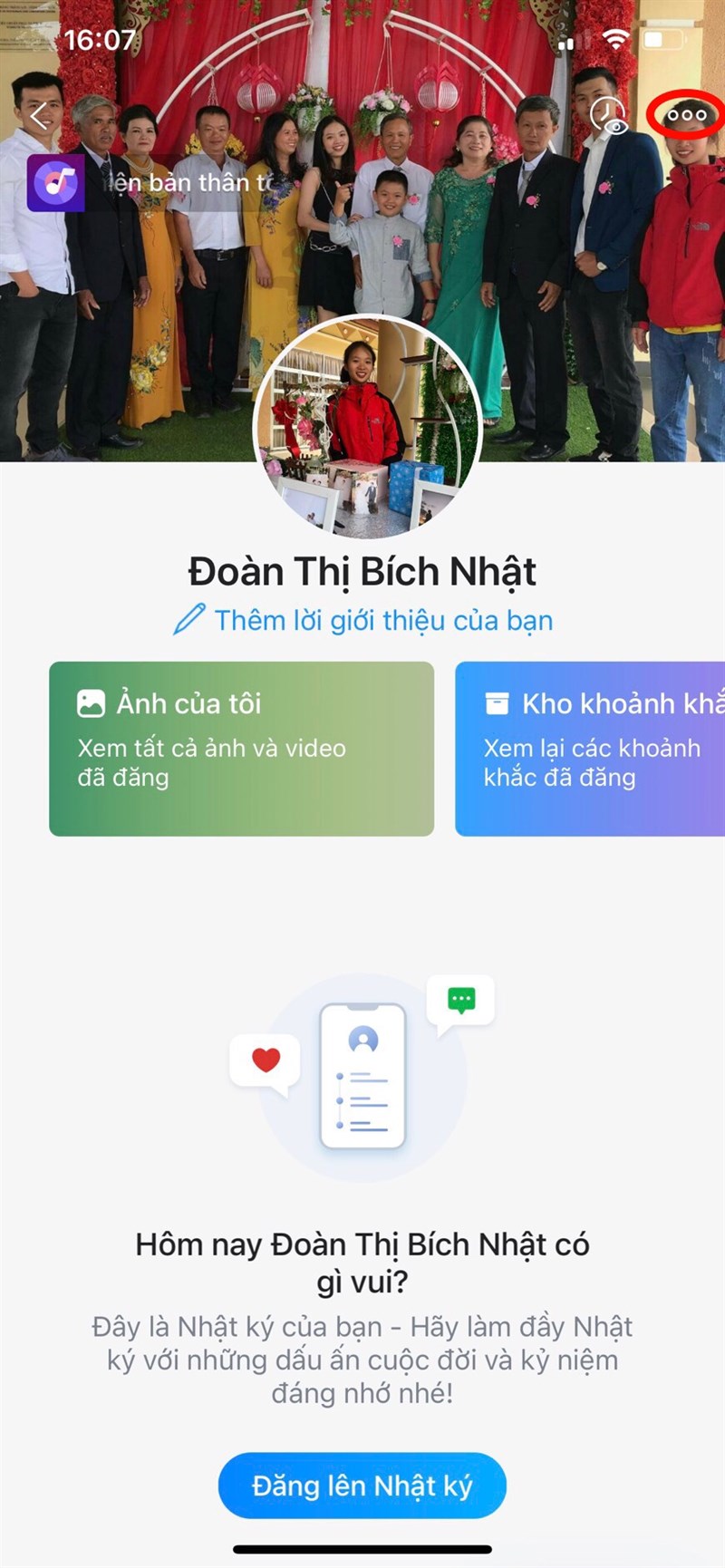 Bấm chọn  dấu ba chấm