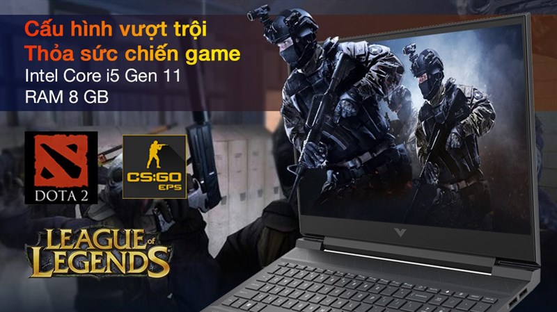 HP Gaming VICTUS 16 d0204TX i5 11400H sở hữu cấu h&igrave;nh ổn định