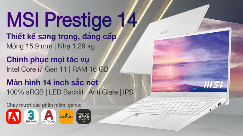 MSI Prestige 14 chiến game thả ga