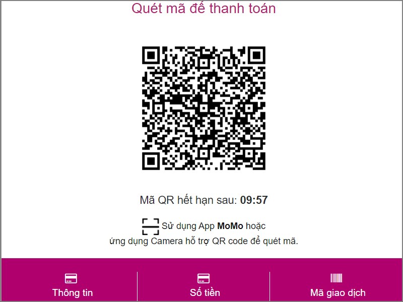 Quét mã QR để thanh toán