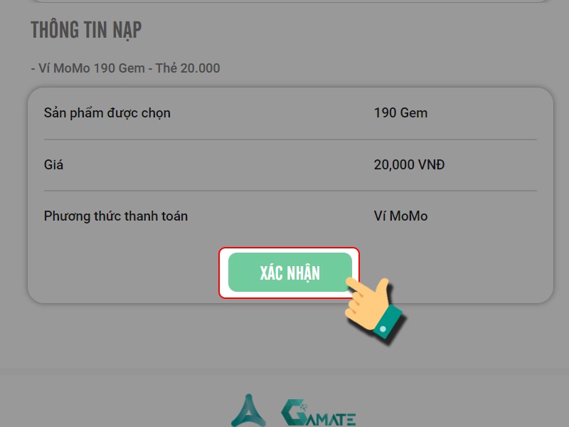 Nhấn vào Xác nhận