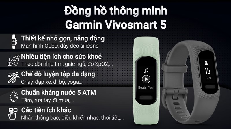 Đồng hồ thông minh Garmin Vivosmart 5