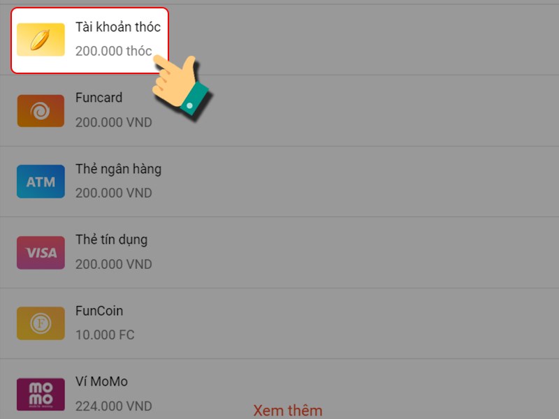Nạp bằng Th&oacute;c