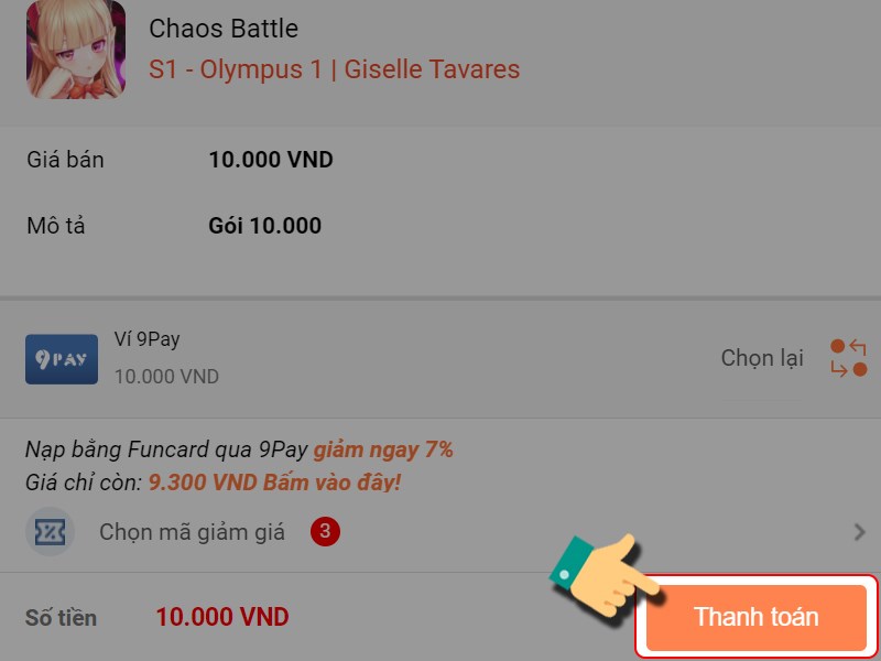 Nhấn Thanh to&aacute;n