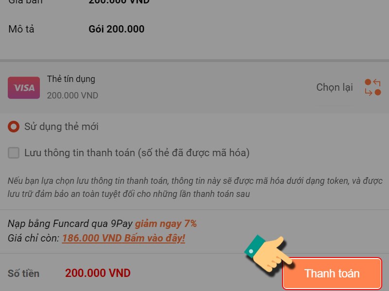 Nhấn Thanh to&aacute;n