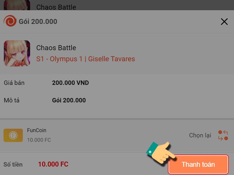 Nhấn Thanh to&aacute;n