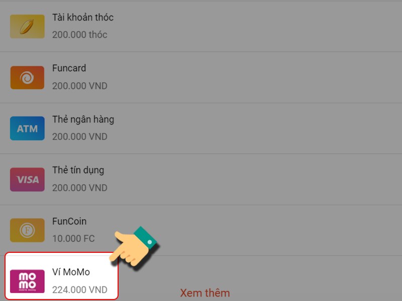 Thanh to&aacute;n bằng v&iacute; MoMo