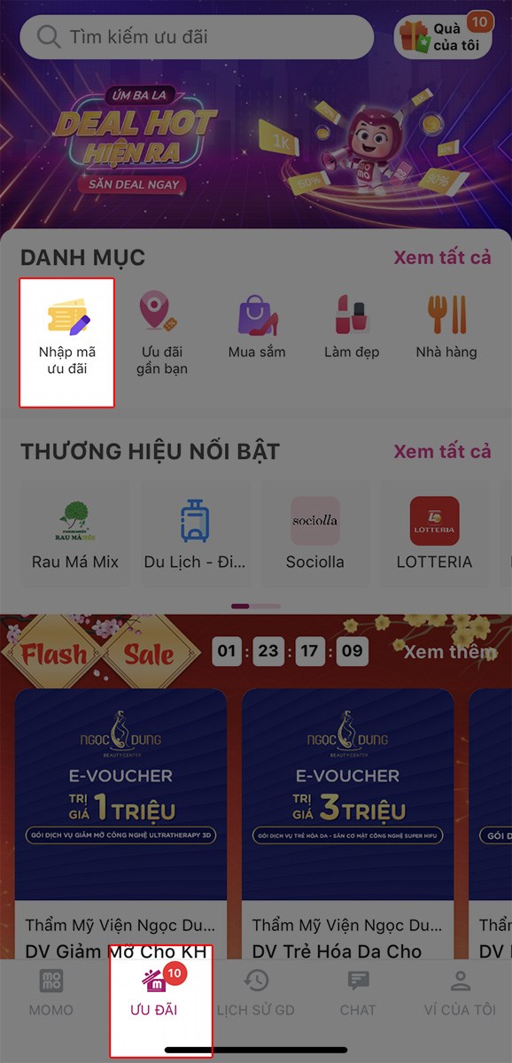 Chọn ưu đãi và nhập mã ưu đãi (nếu có) image/jpeg