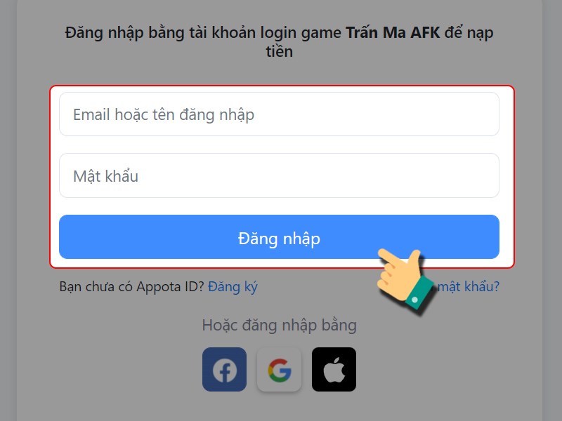Đăng nhập tài khoản game