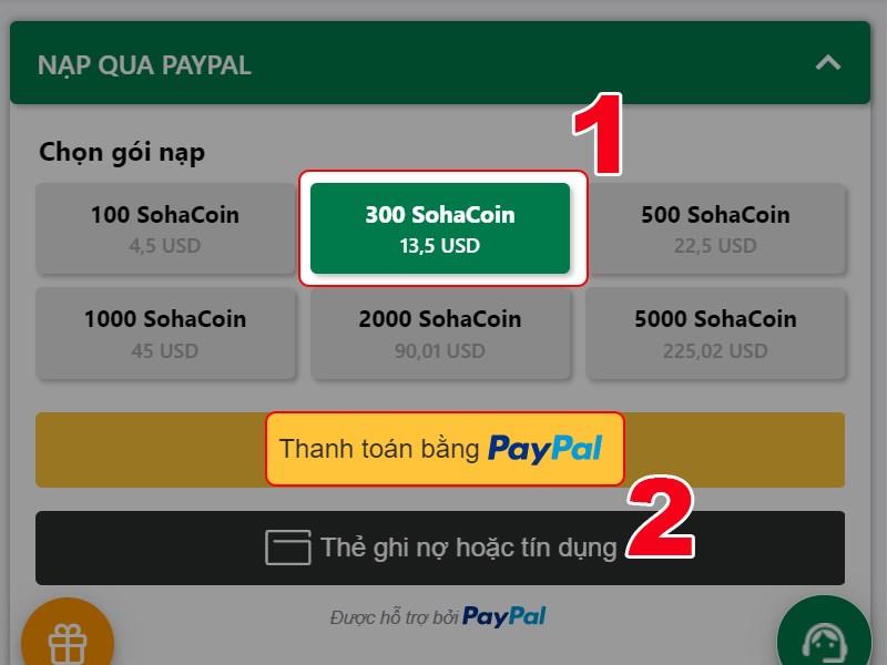 Chọn g&oacute;i nạp