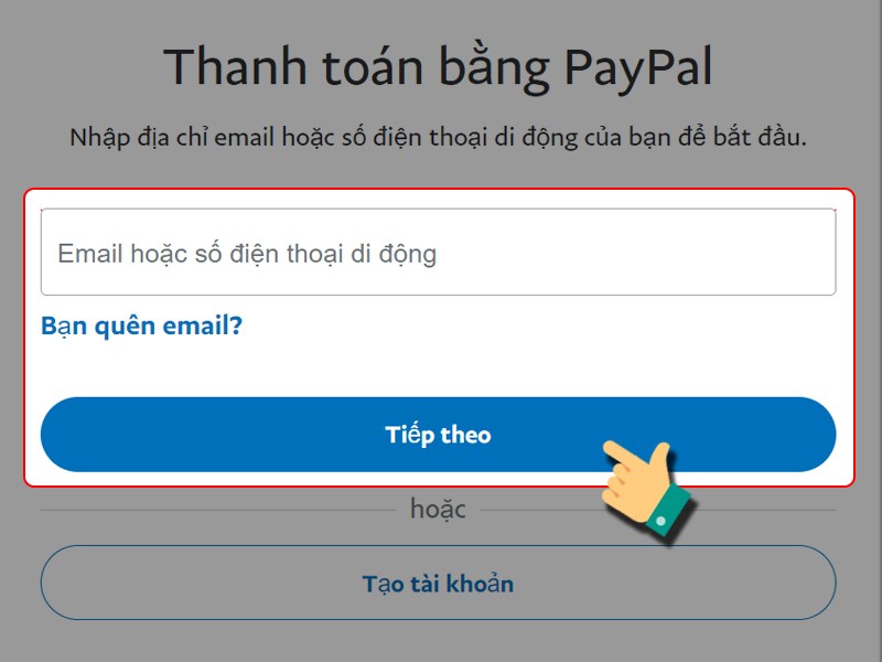 Đăng nhập PayPal