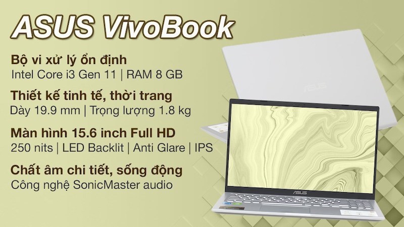 Laptop Asus VivoBook X515EA i3 (BQ1415W) Laptop Asus VivoBook X515EA i3 (BQ1415W)