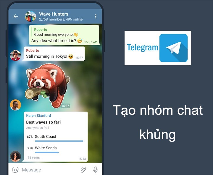 Bạn có thể tạo nhóm chat với số lượng thành viên lên đến 200.000 người trên ứng dụng Telegram