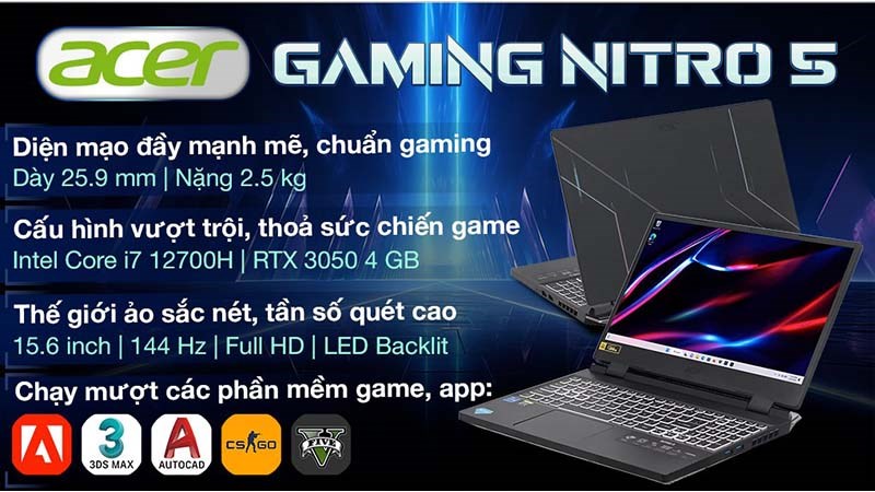 Acer Gaming Nitro 5 AN515 58 769J i7 12700H