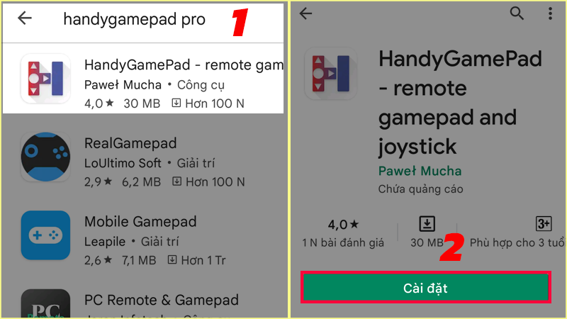 Cài đặt HandyGamePad PRO về máy