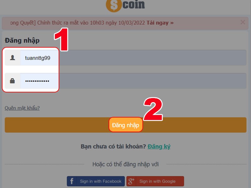 Đăng nhập t&agrave;i khoản game