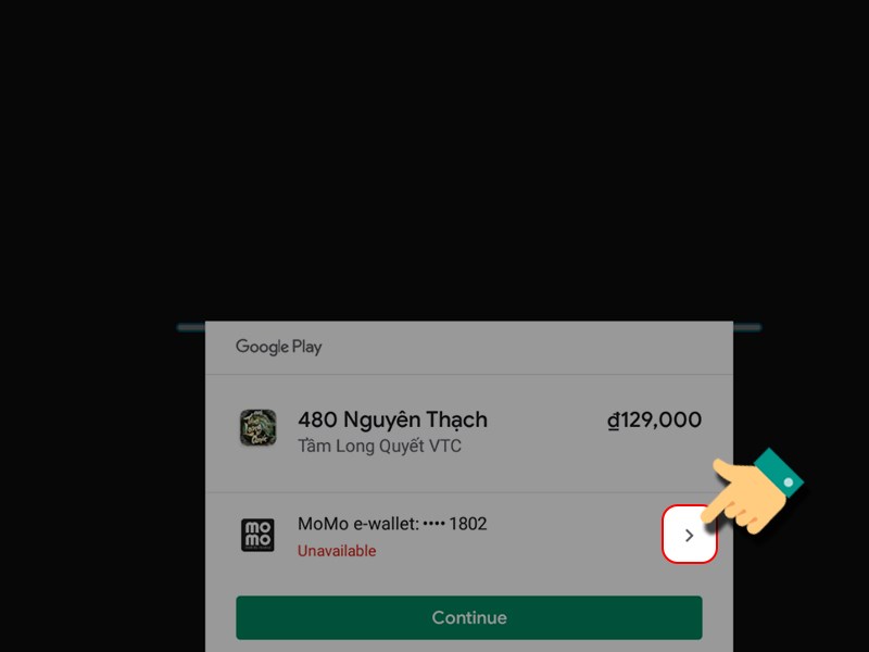 Nhấn v&agrave;o biểu tượng mũi t&ecirc;n