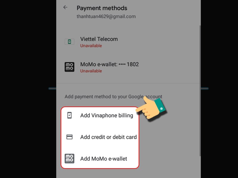 Chọn phương thức thanh to&aacute;n