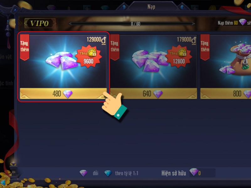 Chọn g&oacute;i nạp