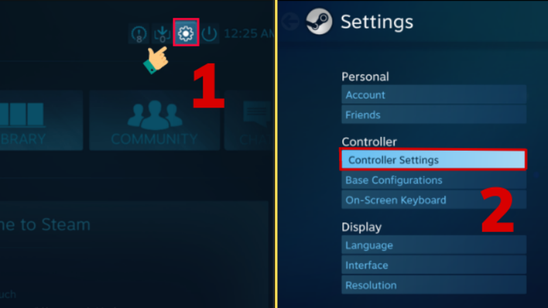 Vào Settings chọn mục Controller Settings