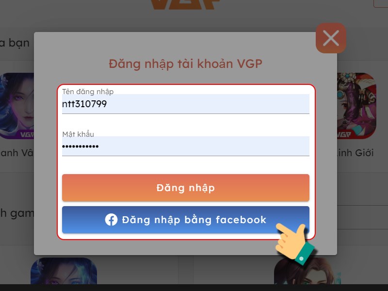 Đăng nhập tài khoản game