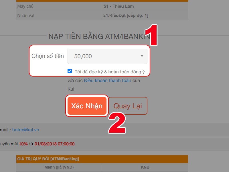 Chọn g&oacute;i nạp