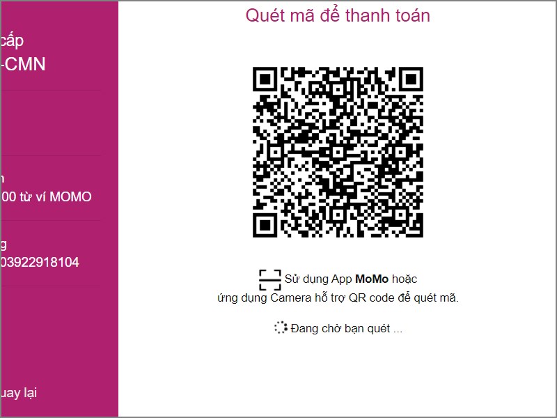 Qu&eacute;t m&atilde; QR để thanh to&aacute;n