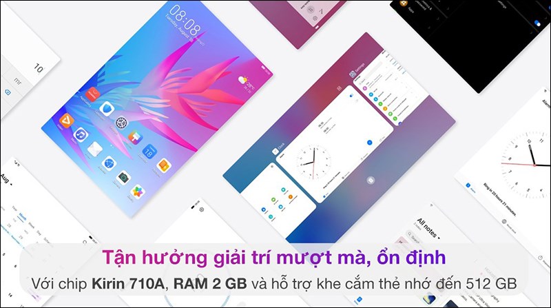 Huawei MatePad T10 được trang bị con chip Kirin 710A mang lại hiệu năng mạnh mẽ