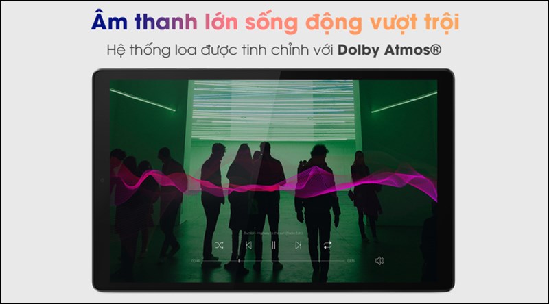 Thiết bị cũng được trang bị c&ocirc;ng nghệ Dolby Atmos mang đến &acirc;m thanh đầy sống động 