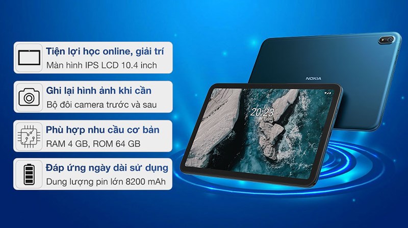 Th&ocirc;ng số kỹ thuật của m&aacute;y t&iacute;nh bảng Nokia Tab T20 4G