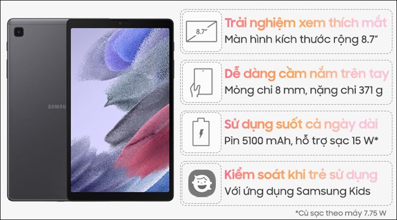 M&aacute;y t&iacute;nh bảng Samsung Galaxy Tab A7 Lite v&agrave; cấu h&igrave;nh