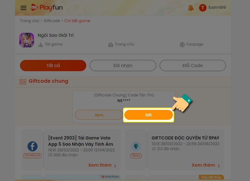 Chọn đổi code