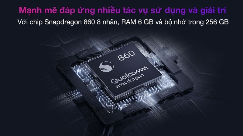 Hiệu năng mạnh mẽ với chip Snapdragon 860