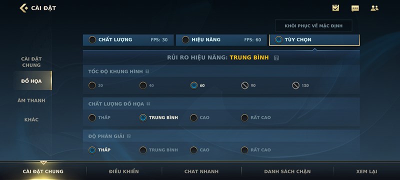 Thiết lập đồ hoạ game LMHT: Tốc Chiến