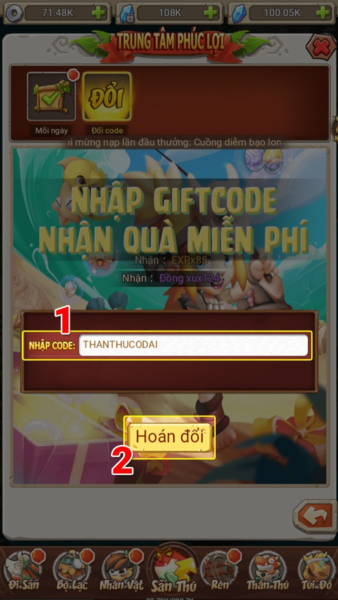Nhập code