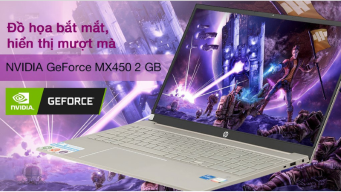 Card rời MX450 cho bạn h&igrave;nh ảnh sắc n&eacute;t, chơi game nhẹ mượt