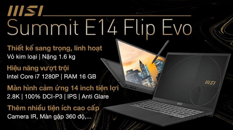 MSI Summit E14 Flip Evo A12MT i7 1280P