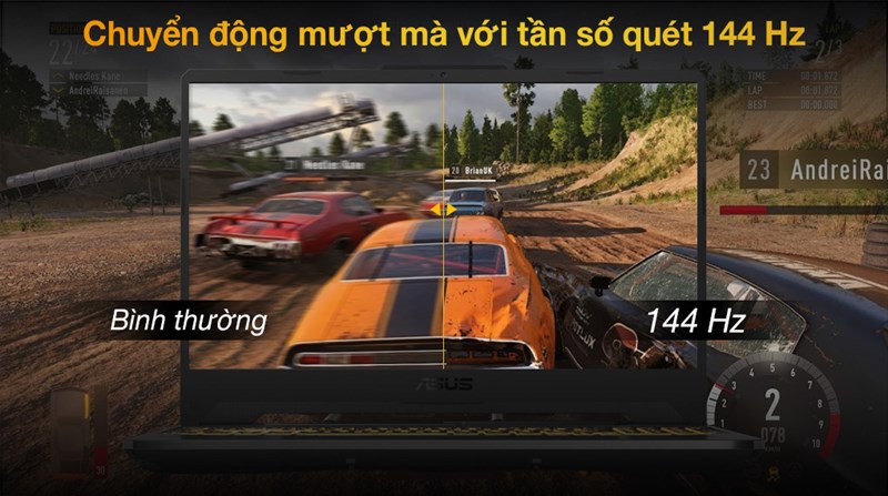 Chuyển động mượt m&agrave; với tần số qu&eacute;t 144Hz