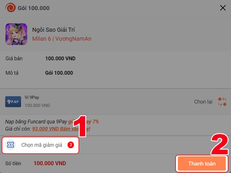 Nhấn Thanh to&aacute;n